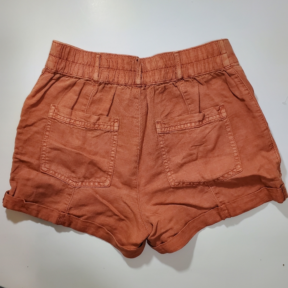 3/$30 Joie Women's Linen Rust Cargo Shorts Sz 2 NWOT - Picture 2 of 9